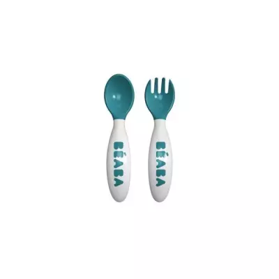 Set de couverts ergonomiques BEABA - Windy Blue - 8 mois - Bleu
