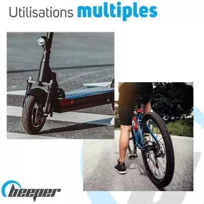 Antivol trottinette et vélo Beeper - Câble 60 cm - Code 4 chiffres - Bleu