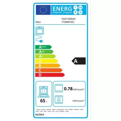 Beko FSS57100GAC four et cuisinière Electrique Céramique Anthracite