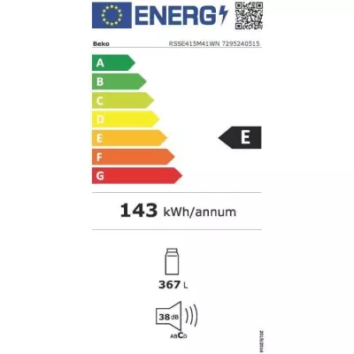 Réfrigérateur Tout Utile BEKO RSSE415M41WN Blanc 367L