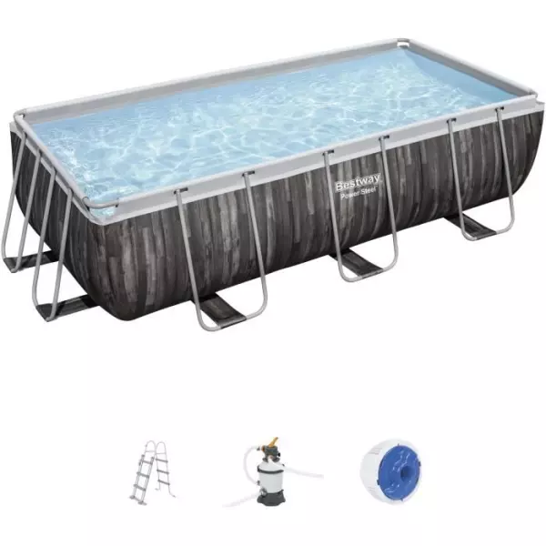 Kit Piscine hors sol tubulaire BESTWAY - Power Steel™ - 404 x 201 x 100 cm - Rectangulaire (Filtre a sable, échelle, diffuseu