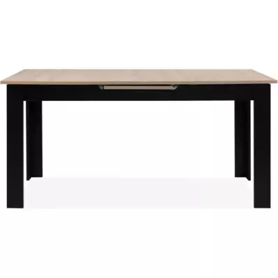 Table extensible BIRMINGHAM chene/noir 160-200 x 75 x 80 cm - 8/10 pers