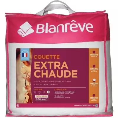 Couette extra chaude en microfibre BLANREVE 220x240 cm - Made in France