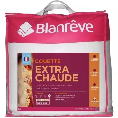 Couette extra chaude en microfibre BLANREVE 240x260 cm - Blanc