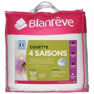 Couette 4 saisons BLANREVE - 240 x 260 cm - Blanc