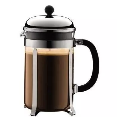 Cafetière à piston BODUM CHAMBORD, 12 tasses, inox – Compact et élégant