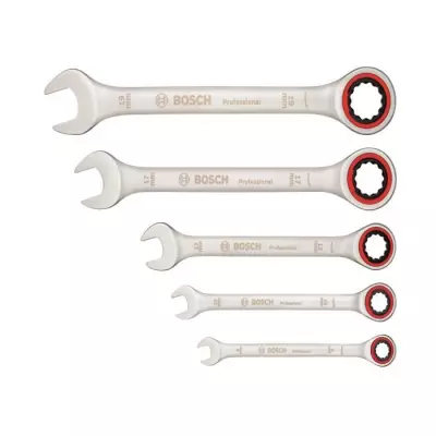 Ensemble 5 clés mixtes à cliquet Bosch Professional