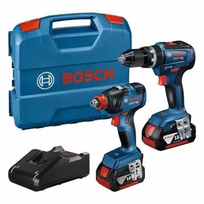 Kit 2 outils Bosch Pro: Visseuse chocs/boulonneuse GDX 18V-200 + Perceuse percussion GSB 18V-55