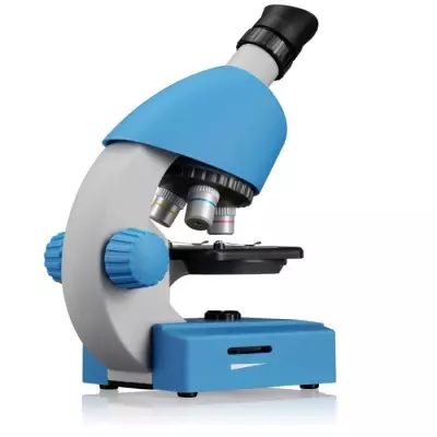 Microscope BRESSER JUNIOR 40x-640x LED - kit expérimentation - bleu