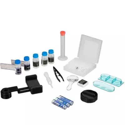 Microscope BRESSER JUNIOR 40x-640x LED - kit expérimentation - bleu