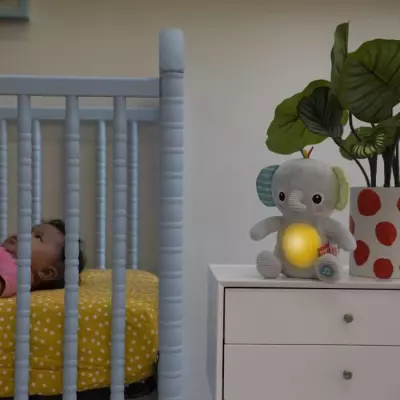Jouet peluche éléphant Hug-a-Bye Baby : sons et lumières