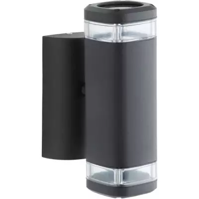 Applique extérieure up & down BRILLANT JANDY - Métal/verre - Noir - GU10 max 2x18W