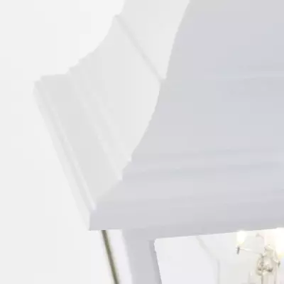 Lampadaire extérieur élégant - BRILLIANT NISSIE - Blanc - Métal/Verre