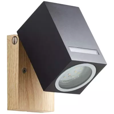 Applique extérieure GALENI - BRILLIANT - noir/naturel - métal/verre - GU10 1x20W - Design Moderne