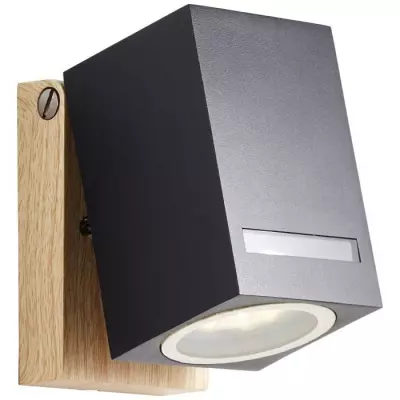 Applique extérieure GALENI - BRILLIANT - noir/naturel - métal/verre - GU10 1x20W - Design Moderne