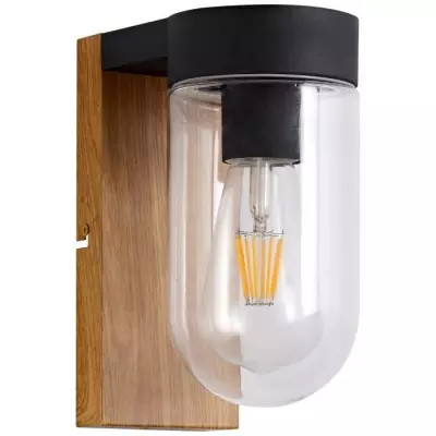 Applique extérieure CABAR BRILLIANT - bois foncé/noir