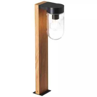 Applique Extérieure CABAR BRILLIANT Bois Foncé/Noir - Métal/Verre E27 1x40W