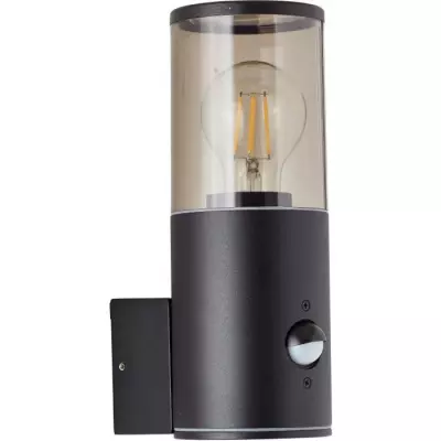 Applique extérieure SERGIORO avec détecteur de mouvement - Noir dépoli - E27 20W