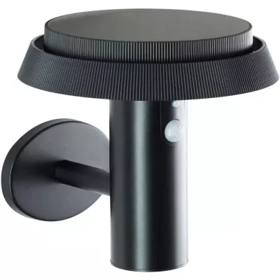 Applique extérieure BRILLIANT ALVERO - LED solaire - Détecteur de mouvement - Métal et plastique - 4W - Noir