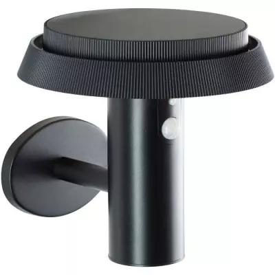 Applique extérieure BRILLIANT ALVERO - LED solaire - Détecteur de mouvement - Métal et plastique - 4W - Noir
