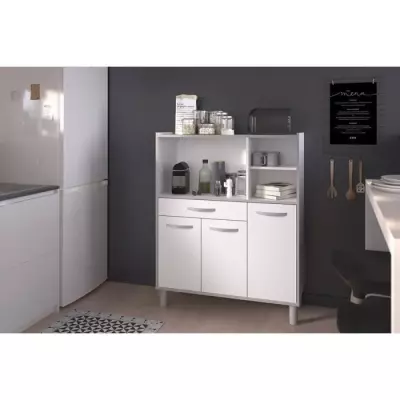 Buffet de cuisine OSLO 101cm Blanc - Made in France