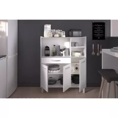 Buffet de cuisine OSLO 101cm Blanc - Made in France
