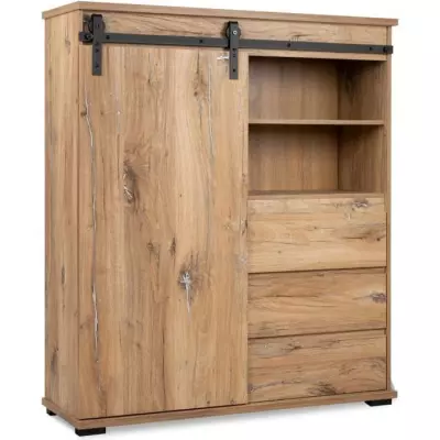 Buffet MANZANO - Décor Chene Flagstaff - Compact et Élégant