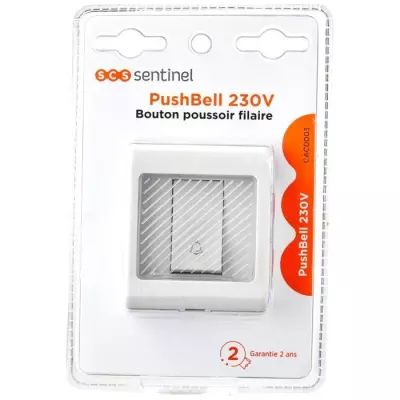 Bouton poussoir SCS SENTINEL 230V - IP55 - Blanc | Sonnette