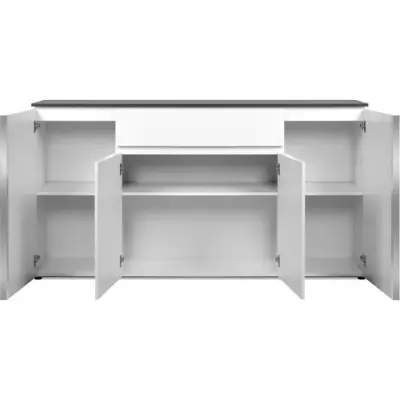 Buffet Brest Matera/blanc brillant - 4 portes - 1 tiroir