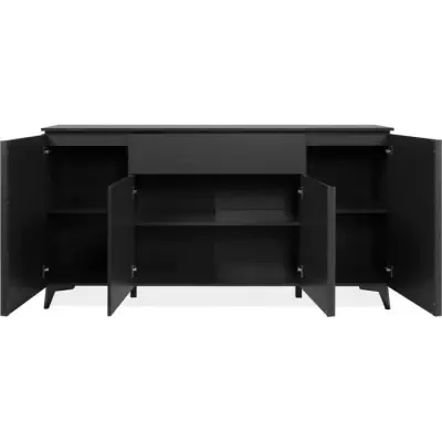 Buffet Bertrix 51A - Décor ardoise/anthracite - 4 portes et étagères