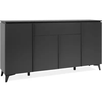 Buffet Bertrix 51A - Décor ardoise/anthracite - 4 portes et étagères