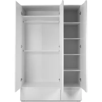 Armoire IMAGE 60B - Blanc mat - 3 portes + 2 tiroirs × dimensions compactes