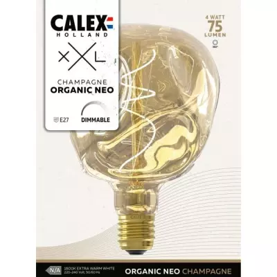 Ampoule LED E27 - CALEX - G125 NEO ORGANIC - Filament flexible - 4W
