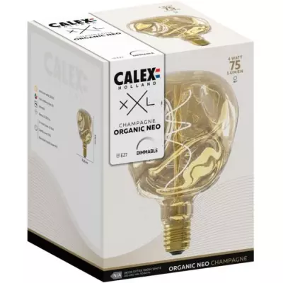Ampoule LED E27 - CALEX - G125 NEO ORGANIC - Filament flexible - 4W