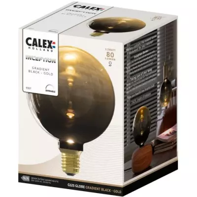 Ampoule LED E27 CALEX INCEPTION G125 - 3,5W - Dégradé noir/or