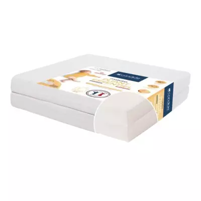 Matelas Bébé Pliant 2 Parties TINEO 60x120x7cm - Fabriqué En France - Garantie 5 ans