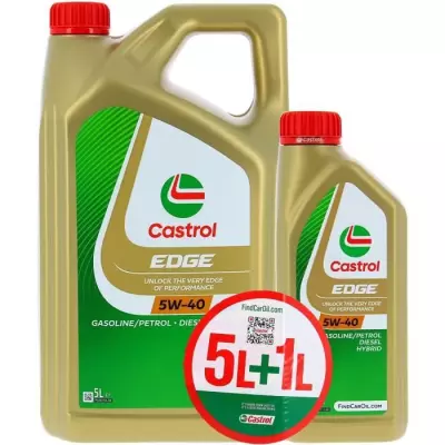 Huile Moteur Castrol Edge 5W-40 - 5L+1L - Performances Exceptionnelles
