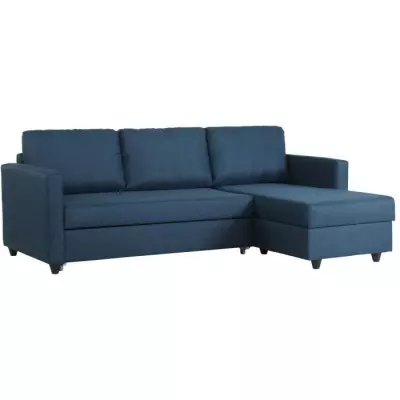 Canapé d'angle convertible réversible CATS - Bleu - L 222 x P 150 x H 86 cm