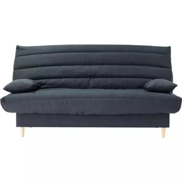 Clic clac 3 places - gris - Couchage 125x190 cm - Avec coussins