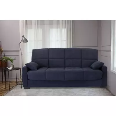 Canapé clic clac 3 places Bleu - Confortable et pratique