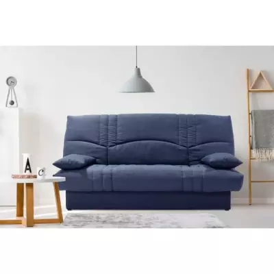 Canapé convertible 3 places THELMA - Bleu foncé - L190 x P92 x H96 cm