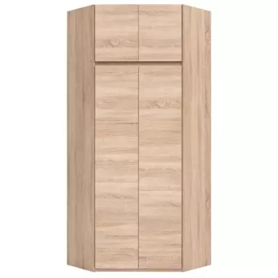 Armoire d'angle contemporaine chêne sonoma - Chambre - L 80,5 cm