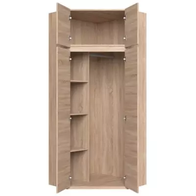 Armoire d'angle contemporaine chêne sonoma - Chambre - L 80,5 cm