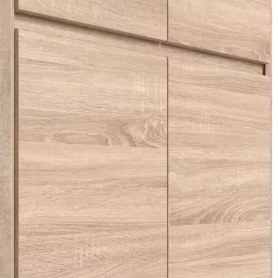 Armoire d'angle contemporaine chêne sonoma - Chambre - L 80,5 cm