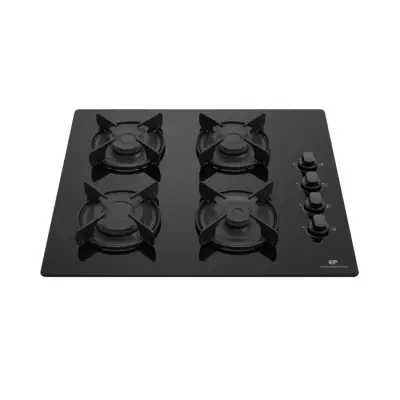 Table de cuisson gaz Continental Edison - Design élégant en verre noir