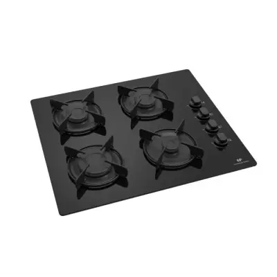 Table de cuisson gaz Continental Edison - Design élégant en verre noir