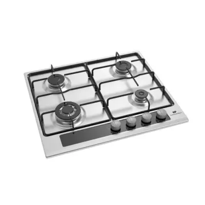 Table 4 foyers gaz inox, livraison compacte