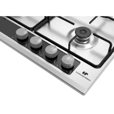 Table 4 foyers gaz inox, livraison compacte