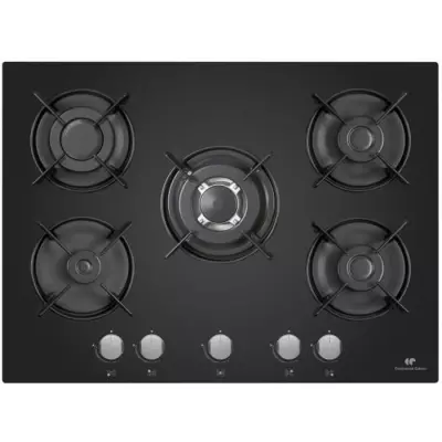Table 5 foyers CONTINENTAL EDISON - Design noir, Livraison compacte
