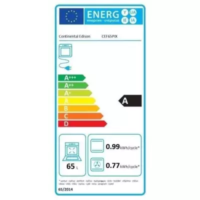 Four encastrable Pyrolyse 65L - Chaleur tournante - Noir/Inox - CEF65PIX - Compact